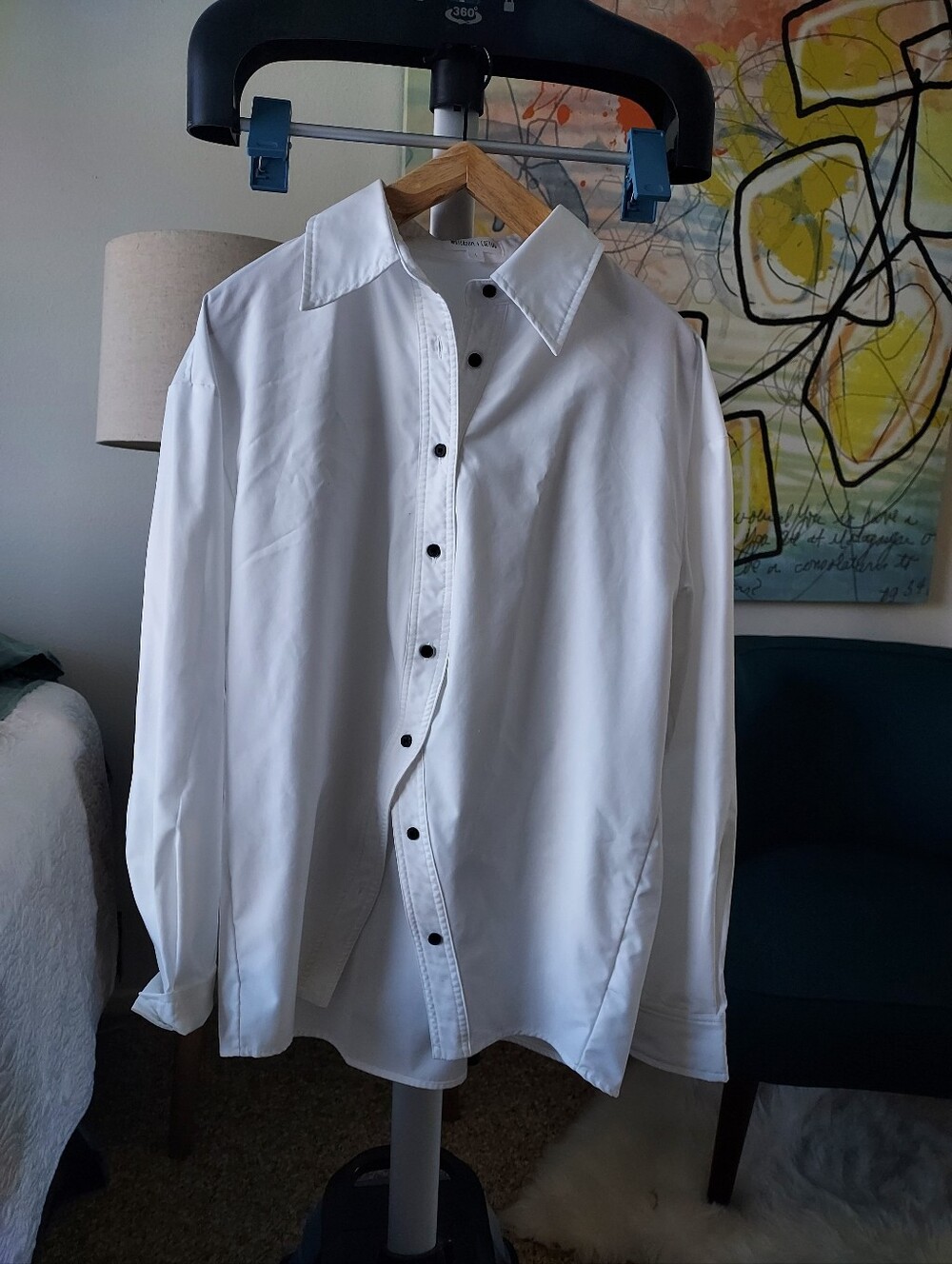 Classic White Button-Down Shirt - Women's Long Sleeve